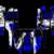 Bandit sled wrap for Arctic Cat Firecat/Sabercat snowmobiles, in blue/white
