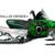 Preview of the Hells fury Sled Wrap for Arctic Cat M Series & Crossfire snowmobiles, shown in green with Cathead art